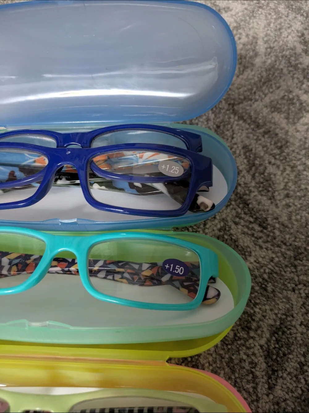 Set of 5 Readers in Blue, Teal, Lime, and Pink